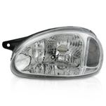Farol com Carcaça Preta Lado Esquerdo Lente Lisa - Corsa e Classic 2000 até 2011
