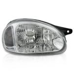 Farol com Carcaça Preta Lado Direito Lente Lisa - Corsa e Classic 2000 até 2011