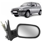 Espelho Retrovisor Externo Controle Manual Lado Direito Fiat Uno Fire 2 Portas 2006 até 2010