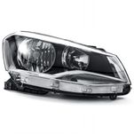 Farol Principal Foco Duplo Máscara Negra Aro Cromado Lado Direito Gol Saveiro Voyage G6 2013 até 2016