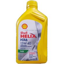 Óleo Lubrificante do Motor Shell Helix HX6 Flex 15W40 Semissintético API SN 1L