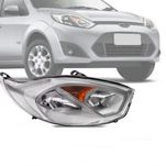 Farol Principal Cromado Foco Duplo Lado Direito Fiesta Zetec Rocam 2011 a 2014 - Zeene