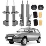 Kit 4 Amortecedores Nakata + Kit Axios Fiat Uno Elba Premio Todos 1984 a 2013
