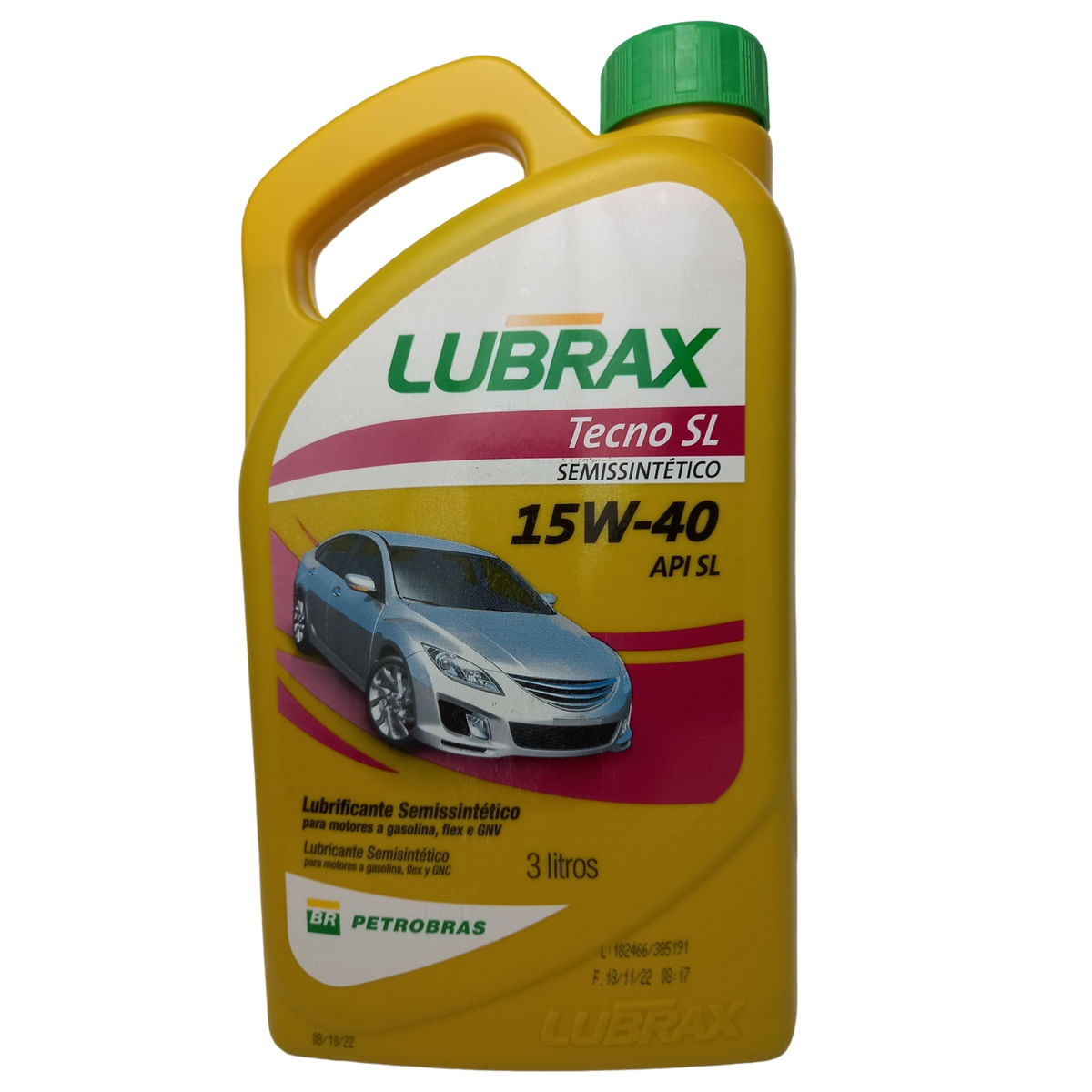 3 Litros de óleo Para Motor Lubrax Tecno Semissintético SL 15W40
