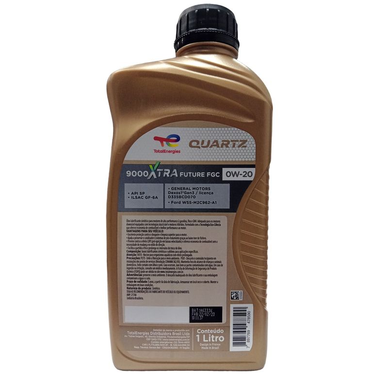 Aceite Para Motor Total Quartz Sintetico 9000 5w-40 X 1l