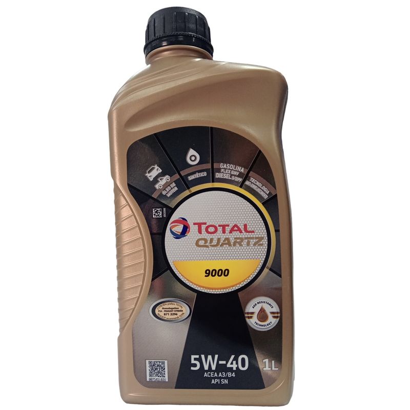 Aceite sintético Total Quartz 9000 5w40 Lubricante de tecnología sintética  para motores de vehículos livianos nafteros o Diesel, …