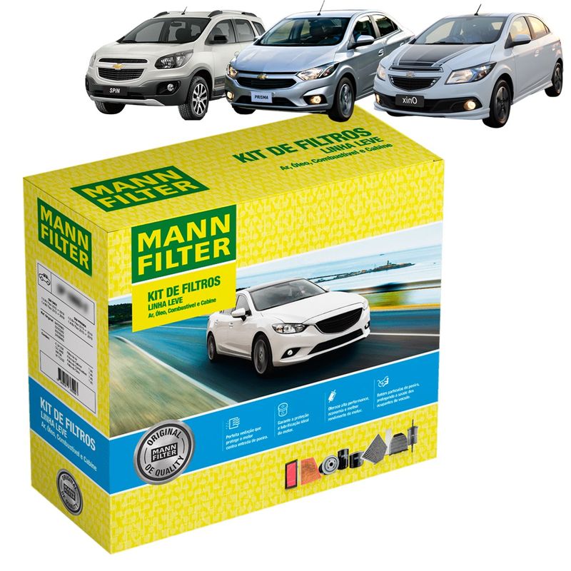 Kit de Filtros para Chevrolet Onix e Prisma Mann Filter - Fast Oleo  Lubrificantes - Loja de Lubrificantes em Curitiba