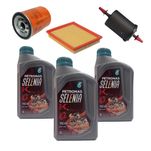 Kit Revisão 3 Litros Óleo 15W40 Selenia K + Filtros Originais Palio Siena Strada Punto Idea Doblo Uno Fiorino Motor Fire 2001 até 2012