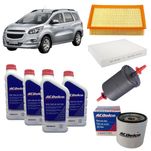 Kit Revisão Chevrolet Spin 2012 até 2016 Óleo ACDelco 5w30 Semissintético + Filtros