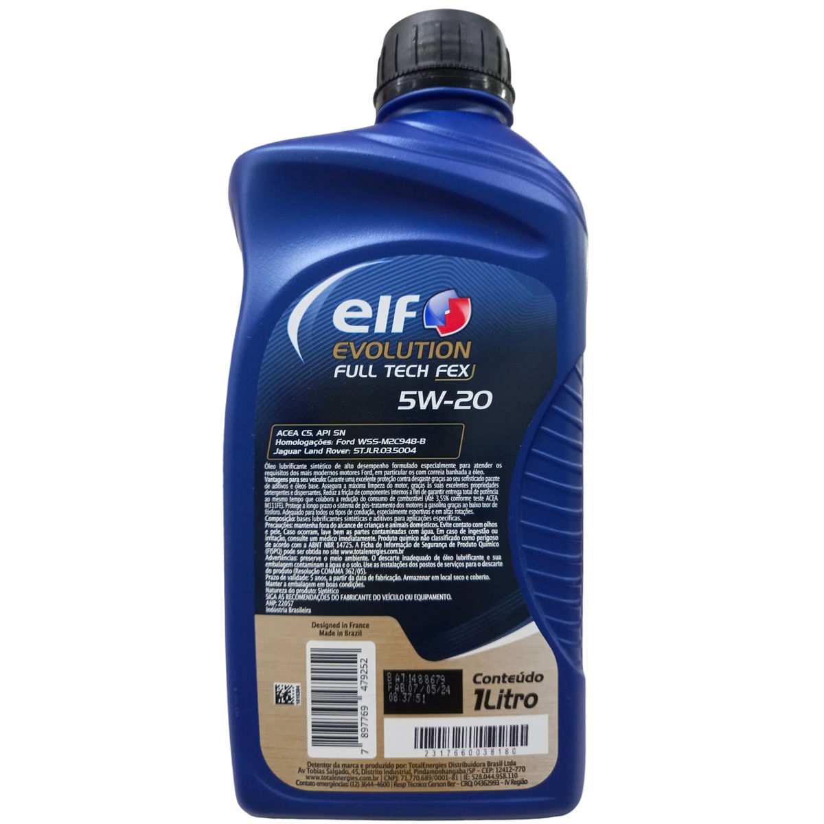 Óleo Lubrificante do Motor ELF Full-Tech FEX SN 5W20 100