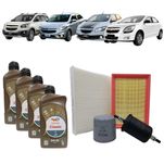Kit Revisão 4 Litros de óleo 5w30 Total + Filtros Wega Chevrolet Spin Cobalt Onix Prisma 2012 até  2020