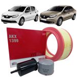 Kit de Filtros Wega  Renault Logan e Sandero 1.6 8v 2014 Até 2017