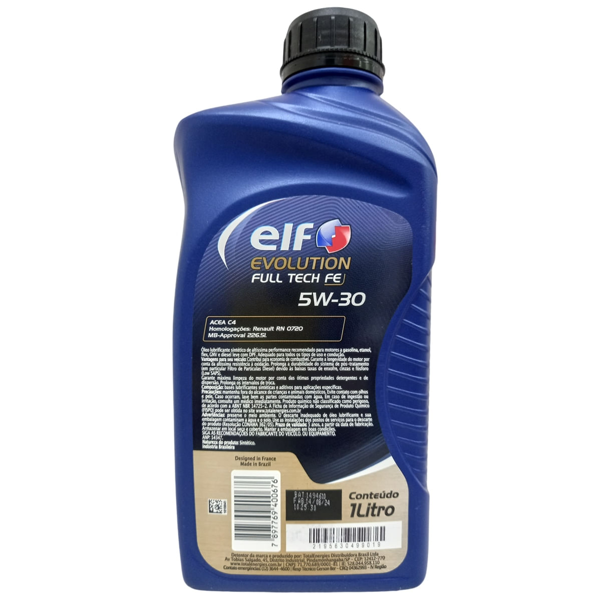 Óleo Lubrificante do Motor ELF Evolution Full-Tech FE 5w30