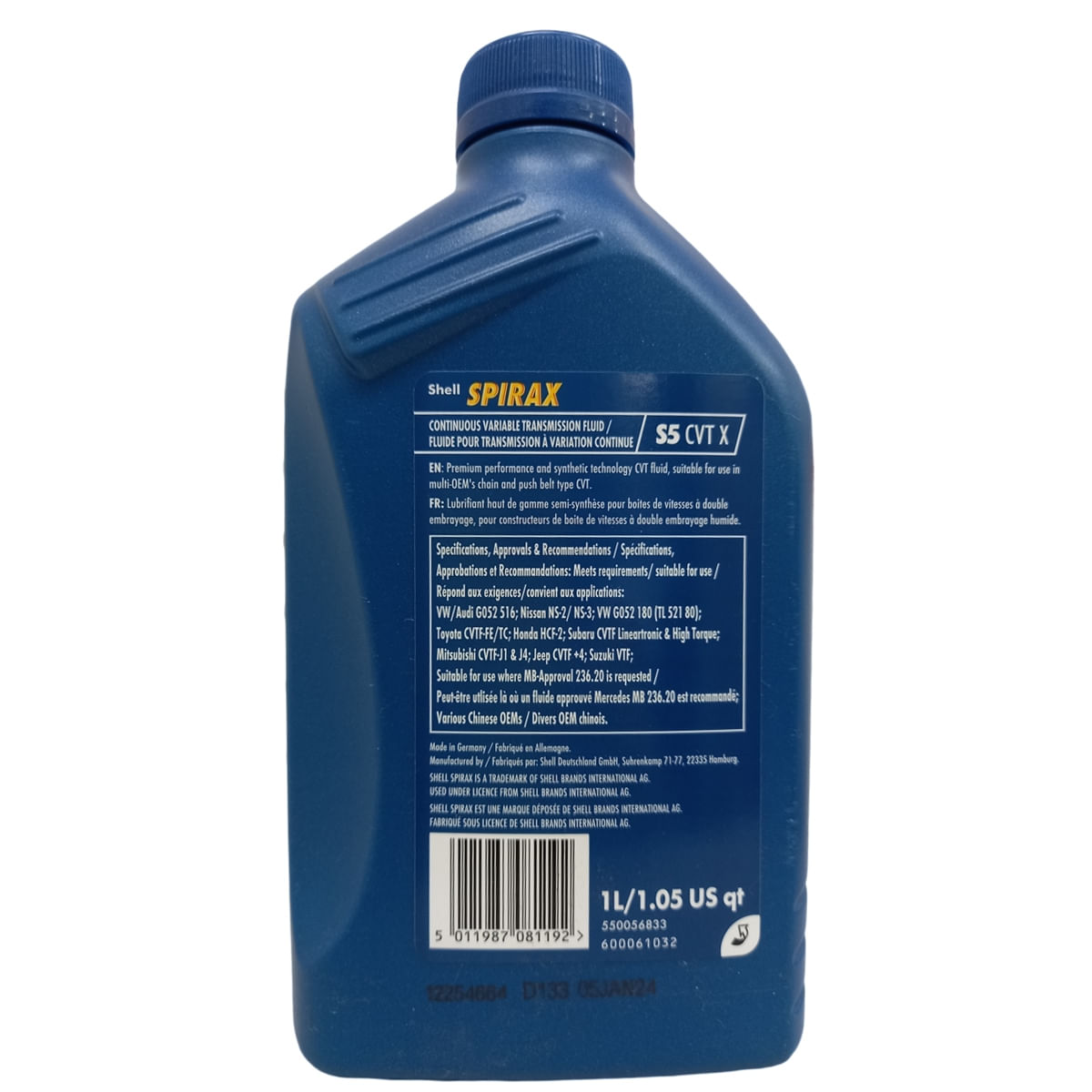Óleo para Transmissão Automática Tipo CVT Shell Spirax S5 CTVX 1L