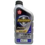 Óleo Lubrificante do Motor Texaco Havoline Pro DS SAE 5W30 Dexos 1 Geração 3 Api SP 100% Sintético - 1l
