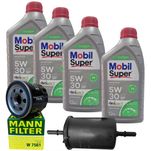 Kit Revisão 4 Litros Óleo 5w30 Mobil Dexos 1 + Filtros Óleo e Combustível Onix e Tracker Turbo