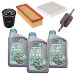 Kit Revisão 03 Litros Óleo de Motor Selenia 5W30 + Filtros  Fiat Palio Siena Uno Fiorino Motor Evo 1.0 / 1.4 8V 2010 em Diante
