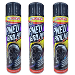 Kit 3 Unidades Espuma Limpadora Pneu Brilho Spray Luxcar 400ml