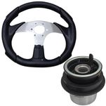 Combo Cubo Volante Esportivo Astra Corsa Celta + Volante Esportivo Cor Preto Couro