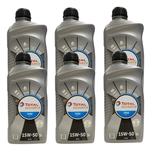Kit 6 Litros Óleo Semissintético Total Quartz 7000 15w50
