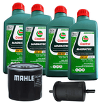 Kit Revisão 4 Litros Óleo Castrol Magnatec + Filtro Óleo e Combustível Up! Gol Fox Voyage Saveiro Polo Golf Virtus Nivus TCross Todos 2014 até 2022