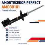 Amortecedor Dianteiro Lado Direito Montana 2003 até 2009 Perfect AMD30181