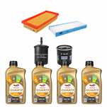 Kit Revisão 4 Litros de Óleo Lubrificante do Motor Total Quartz 9000 Future XT 5W30 + Kit de Filtros Mann Filter Etios 1.5 16V Flex 2016 em diante